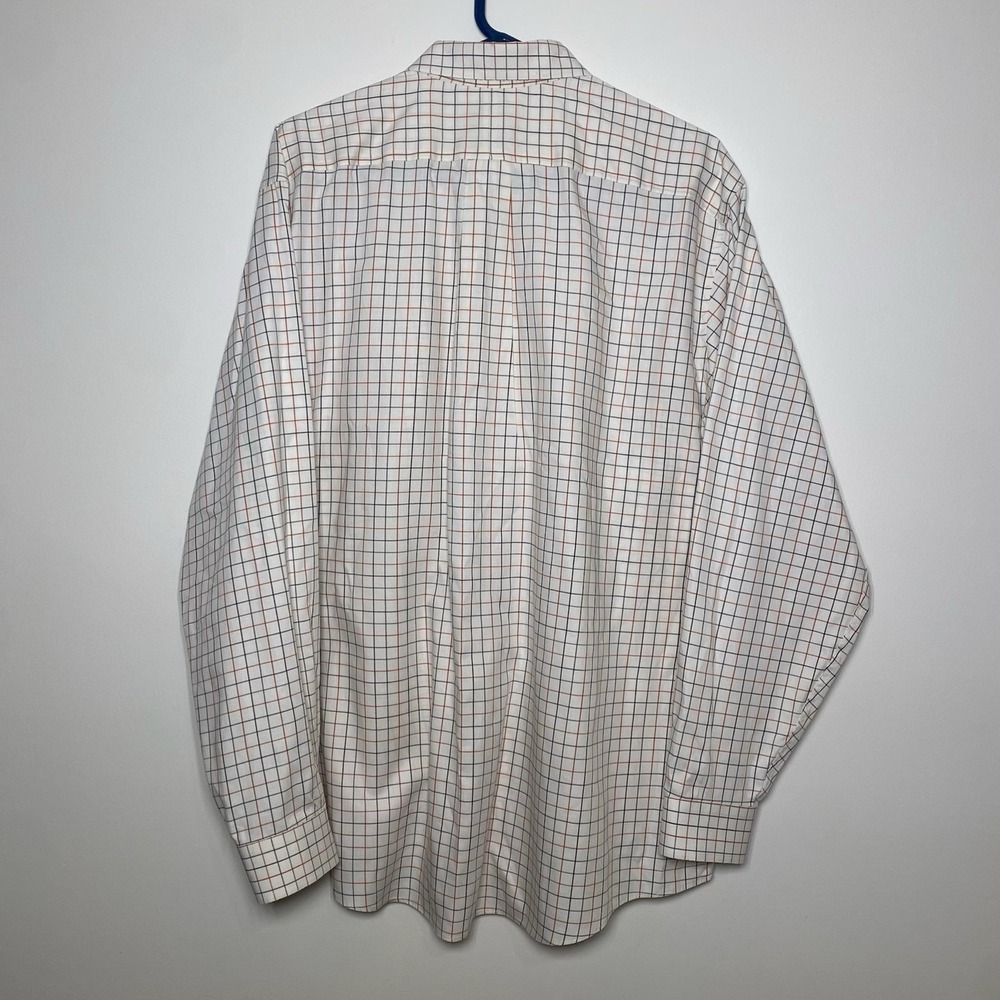 Ll Bean Wrinkle Resistant Men's XL Windowpane Check Button Down Shirt Beige - Picture 2 of 7
